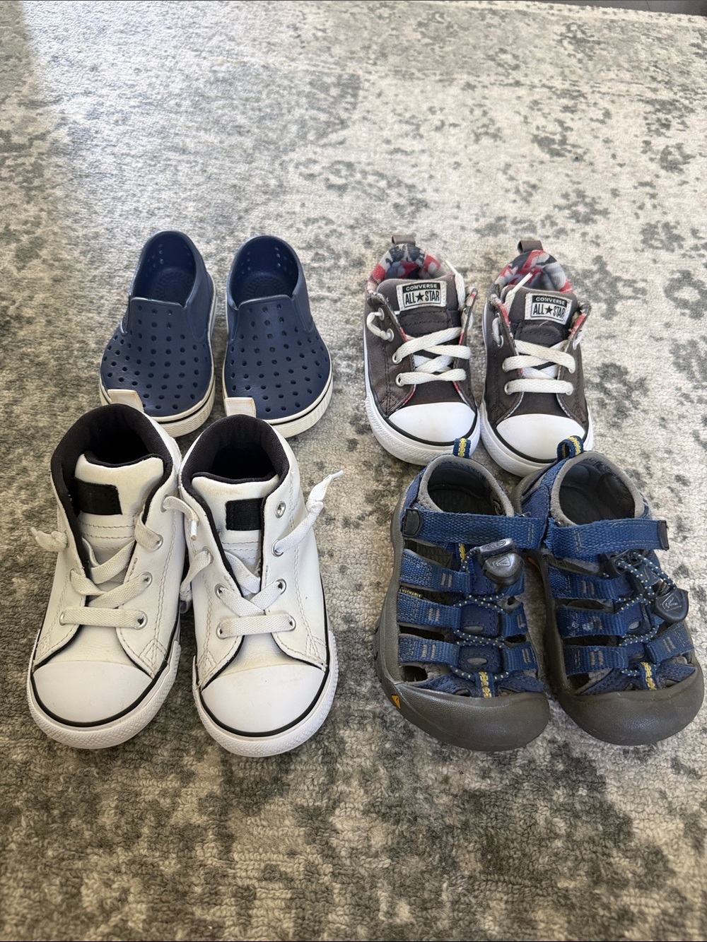Bundle 4 toddler size 8 shoes converse high/ low Top, keen sandal, native miles